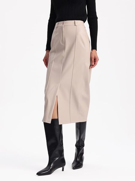 BGN Spódnica w kolorze kremowym rozmiar: 40. Brązowe spódnice BGN, na co dzień, bez wzorów, midi, proste. Za 148.61 zł.