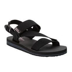 Sandały turystyczne damskie Jack Wolfskin Urban Entdeckung Belt. Czarne sandały Jack Wolfskin, bez wzorów, sportowe, bez obcasa, bez zapięcia. Za 159.99 zł.