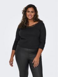 ONLY Carmakoma Bluzka New Kira 15303935 Czarny Regular Fit. Czarne bluzki Only Carmakoma, bez wzorów, z bawełny, bez kołnierzyka, bez ramiączek. Za 59.99 zł.