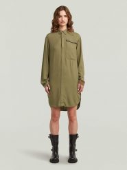 G-Star Sukienka w kolorze khaki rozmiar: XL. Brązowe sukienki G-Star, na co dzień, s, bez wzorów, z wiskozy, klasyczne, bez kołnierzyka, bez ramiączek, midi, proste. Za 247.95 zł.