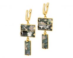 Kolczyki z mosiądzu pozłacane z agatami. Kolczyki Artelioni, pozłacane. Za 329.00 zł.