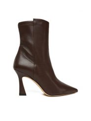 Stuart Weitzman Botki Vinnie SM440 Brązowy. Brązowe botki Stuart Weitzman, bez wzorów, ze skóry, bez obcasa, na słupku, bez zapięcia. Za 2,769.00 zł.