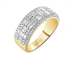 Pierścionek z żółtego złota z diamentami - 0,93 ct - próba 585. Żółte pierścionki Apart, z diamentem, złote. Za 11,990.00 zł.