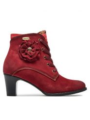 Laura Vita Botki Elcodieo 01 Czerwony. Czerwone botki Laura Vita, bez wzorów, ze skóry, bez obcasa, na słupku, bez zapięcia. Za 559.99 zł.