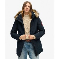 Parka z Kapturem z Sztucznym Futrem Everest od SUPERDRY. Niebieskie parki Superdry, eleganckie, z kapturem. W wyprzedaży za 688.60 zł.