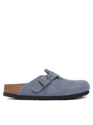 Birkenstock Klapki Boston 1032727 Niebieski. Niebieskie klapki Birkenstock, bez wzorów, ze skóry, bez obcasa. Za 694.99 zł.