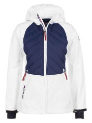 Peak Mountain Kurtka softshellowa "Apver" w kolorze biało-granatowym rozmiar: M. Białe kurtki sportowe Peak Mountain, m, bez wzorów, bez kaptura, outdoorowe. Za 260.99 zł.