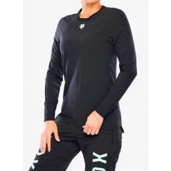 Bluza rowerowa damska Fox Defend Thermal Jersey. Czarne bluzy FOX, bez wzorów, z jersey, bez kaptura. Za 439.99 zł.