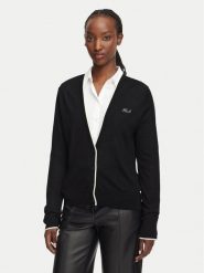 KARL LAGERFELD Kardigan B3W18038 Czarny Regular Fit. Czarne kardigany KARL LAGERFELD, l, bez wzorów, z wełny. Za 779.99 zł.