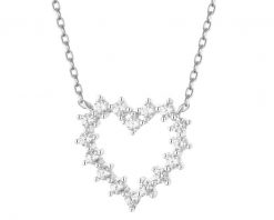 Naszyjnik srebrny z cyrkoniami - serce. Szare naszyjniki Apart, z cyrkonią, srebrne. Za 199.00 zł.