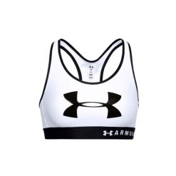 Biustonosz sportowy damski Under Armour Mid Keyhole Graphic Bra. Białe bielizna sportowa Under Armour, bez wzorów, z elastanu. Za 99.99 zł.