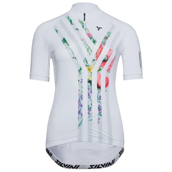 Koszulka rowerowa (z krótkim rękawem) damska SILVINI Women Jersey CALNIA. Białe koszulki sportowe Silvini, bez wzorów, z jersey, bez ramiączek. W wyprzedaży za 297.49 zł.