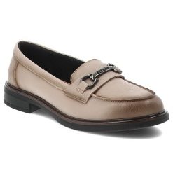 Mokasyny damskie Vinceza, skóra naturalna wsuwany fason klasyczne loafersy ozdobny detal metalowy niski stabilny obcas solidna podeszwa, beżowa, 3998. Brązowe mokasyny VINCEZA, bez wzorów, ze skóry, bez obcasa. Za 159.00 zł.