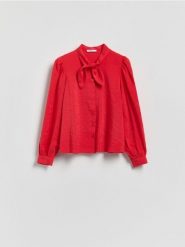 Koszula z modalem - czerwony. Czerwone koszule Reserved, l, bez wzorów, z tkaniny, bez kołnierzyka, bez ramiączek. Za 119.99 zł.