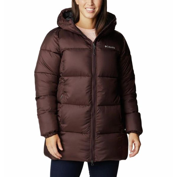 Płaszcz Puchowy Columbia Puffect Mid Hooded Jacket Damski. Brązowe płaszcze Columbia, s, bez wzorów, z puchu, bez kaptura. Za 795.99 zł.