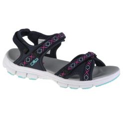 Sandały damskie, Almaak Hiking Sandal. Niebieskie sandały CMP, bez wzorów, z gumy, sportowe, bez obcasa, bez zapięcia. Za 159.99 zł.
