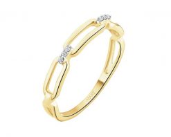 Pierścionek z żółtego złota z diamentami - 0,02 ct - próba 585. Żółte pierścionki Apart, z diamentem, złote. Za 1,629.00 zł.