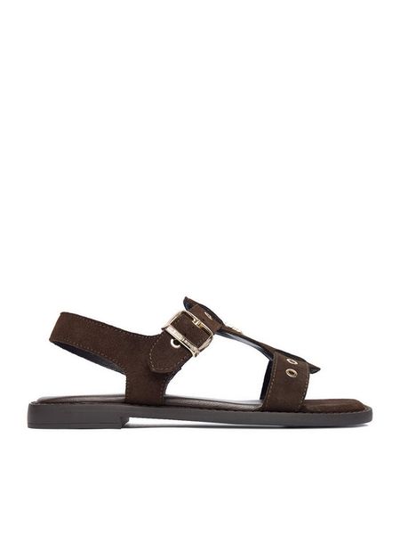 U.S. Polo Assn. Sandały EO-ALYS001W/6S1 Brązowy ciemny. Brązowe sandały U.S. Polo Assn., bez wzorów, ze skóry, bez obcasa, na płaskiej podeszwie, bez zapięcia. Za 138.99 zł.