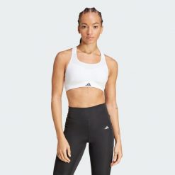 Biustonosz TLRD Impact Training High Support. Białe bielizna sportowa Adidas, xl, bez wzorów, z materiału. Za 259.00 zł.