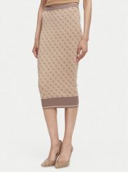 Guess Spódnica ołówkowa W6YD19 Z0961 Beżowy Slim Fit. Brązowe spódnice Guess, s, z aplikacjami, z wiskozy, ołówkowe. Za 394.99 zł.