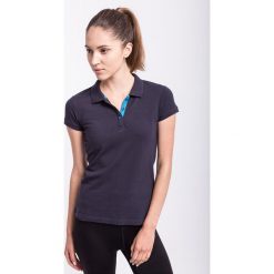 Koszulka polo damska TSD051AZ - GRANATOWY. Niebieskie koszulki polo 4f, bez wzorów, z bawełny, bez ramiączek. W wyprzedaży za 29.99 zł.