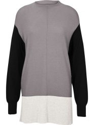 Heine Sweter w kolorze szaro-czarnym rozmiar: 40/42. Szare swetry Heine, bez wzorów, bez ramiączek. Za 48.28 zł.