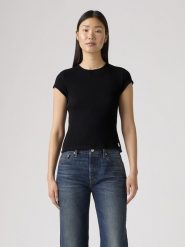 Levi's Koszulka w kolorze czarnym rozmiar: M. Czarne bluzki Levi's®, m, bez wzorów, bez kołnierzyka, bez ramiączek. Za 131.12 zł.