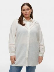 Vero Moda Curve Sukienka koszulowa Chris 10301894 Biały Regular Fit. Białe sukienki Vero Moda Curve, bez wzorów, z syntetyku, bez kołnierzyka, bez ramiączek, koszulowe. Za 149.99 zł.