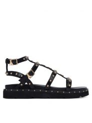 Patrizia Pepe Sandały PPJ398.31 Czarny. Czarne sandały Patrizia Pepe, bez wzorów, ze skóry, bez obcasa, na płaskiej podeszwie, bez zapięcia. Za 489.99 zł.