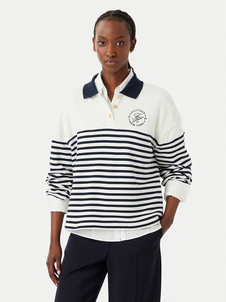 Tommy Hilfiger Bluza WW0WW50036 Biały Regular Fit. Białe bluzy TOMMY HILFIGER, m, bez wzorów, z bawełny, bez kaptura. Za 510.99 zł.