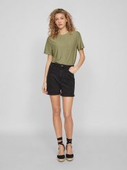 Vila Koszulka w kolorze khaki rozmiar: L. Brązowe bluzki Vila, l, bez wzorów, z koronki, bez kołnierzyka, bez ramiączek. Za 44.19 zł.