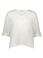 JDY Bluzka "Theis Life" w kolorze białym rozmiar: S. Białe bluzki JDY, s, bez wzorów, z bawełny, bez kołnierzyka, bez ramiączek. Za 83.81 zł.