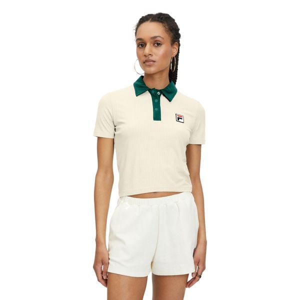 Koszulka polo damska FILA Looknow. Brązowe bluzki Fila, s, bez wzorów, bez kołnierzyka, bez ramiączek. Za 149.99 zł.