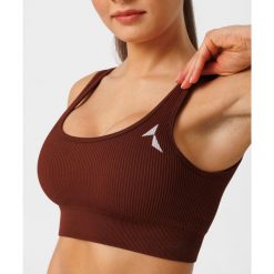 Stanik fitness cardio Carpatree Rib bezszwowy. Brązowe biustonosze Carpatree, bez wzorów. Za 149.99 zł.