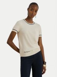 LAUREN RALPH LAUREN Sweter 200P08788001 Écru Relaxed Fit. Białe swetry Lauren Ralph Lauren, l, bez wzorów, z bawełny, bez ramiączek. Za 729.99 zł.