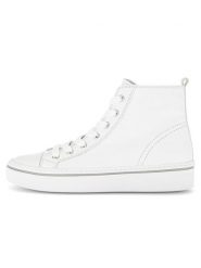 Gabor Skórzane sneakersy w kolorze białym rozmiar: 36. Białe trampki Gabor, bez wzorów, ze skóry, za kostkę, bez zapięcia. Za 303.95 zł.
