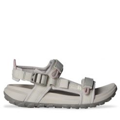 Sandały The North Face. Szare sandały The North Face, bez wzorów, bez obcasa, na płaskiej podeszwie, bez zapięcia. Za 299.99 zł.