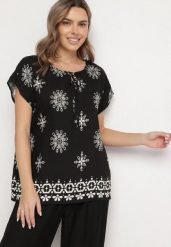 Czarna Bluzka Boho z Wiskozą z Krótkim Rękawem i Wiązaniem przy Szyi Dannelle. Czarne bluzki Born2be, xl, bez wzorów, z jeansu, boho, bez kołnierzyka, bez ramiączek. W wyprzedaży za 50.99 zł.