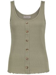 Stitch & Soul Top w kolorze khaki rozmiar: XS. Brązowe topy Stitch & Soul, xs, bez wzorów, prążkowane, bez kołnierzyka, bez ramiączek. Za 34.95 zł.