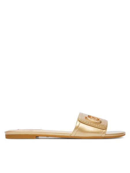 Liu Jo Klapki Sandy 03 SA6127 EX029 Złoty. Żółte klapki Liu Jo, bez wzorów, ze skóry, bez obcasa. Za 258.99 zł.