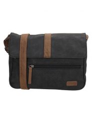 Beagles Skórzana torebka "Brunete" w kolorze czarnym - 27 x 23 x 7 cm rozmiar: onesize. Czarne torby na ramię Beagles, bez wzorów, z materiału, na ramię, bez dodatków. Za 78.99 zł.