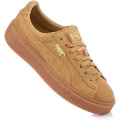 Damskie buty trampki sportowe PUMA SUEDE PLATFORM. Żółte obuwie sportowe Puma, bez zapięcia, trekkingowe, Puma Suede. Za 159.00 zł.