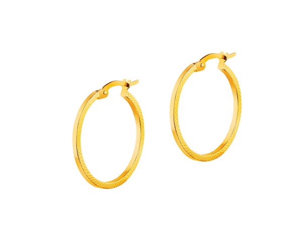 Złote kolczyki - koła, 23 mm. Żółte kolczyki Apart, złote. Za 1,019.00 zł.