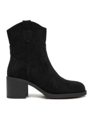 JENNY Botki CEO-HYF2T651S-1 Czarny. Czarne botki Jenny, bez wzorów, z materiału, bez obcasa, na słupku, bez zapięcia. Za 169.99 zł.