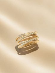 DIAMANTA Złoty pierścionek "New Entrelacs Candides" z diamentami rozmiar: 52. Żółte pierścionki DIAMANTA, z diamentem, złote. Za 8,952.99 zł.