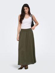 ONLY Spódnica w kolorze khaki rozmiar: L. Brązowe spódnice Only, l, bez wzorów, z bawełny, maxi. Za 96.14 zł.