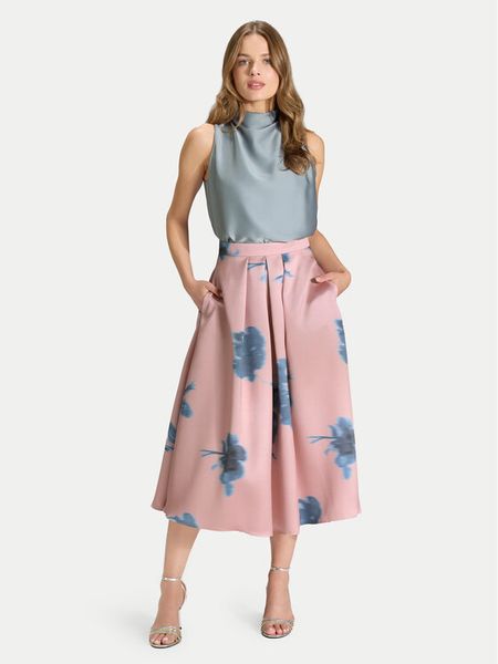 Swing Spódnica midi 2AK00300 Różowy Regular Fit. Czerwone spódnice Swing, bez wzorów, z syntetyku, midi. Za 391.99 zł.