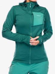 Bluza z kapturem damska Rab Superflux Hoody. Zielone bluzy RAB, s, bez wzorów, z materiału, z kapturem. Za 373.99 zł.