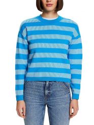 ESPRIT Sweter w kolorze niebiesko-białym rozmiar: XXL. Niebieskie swetry Esprit, xxl, bez wzorów, z bawełny, bez ramiączek. Za 110.04 zł.