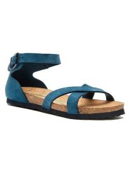 Comfortfusse Skórzane sandały w kolorze granatowym rozmiar: 36. Niebieskie sandały Comfortfüße, bez wzorów, z materiału, klasyczne, z otwartym noskiem, bez obcasa, bez zapięcia. Za 217.99 zł.